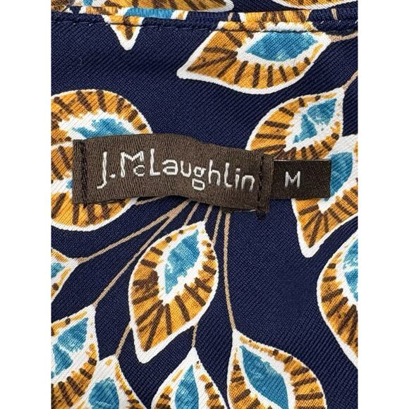 J. McLaughlin Women’s Sophia Dress Blue Peacock Feathers Catalina Cloth Size Med - Picture 5 of 7